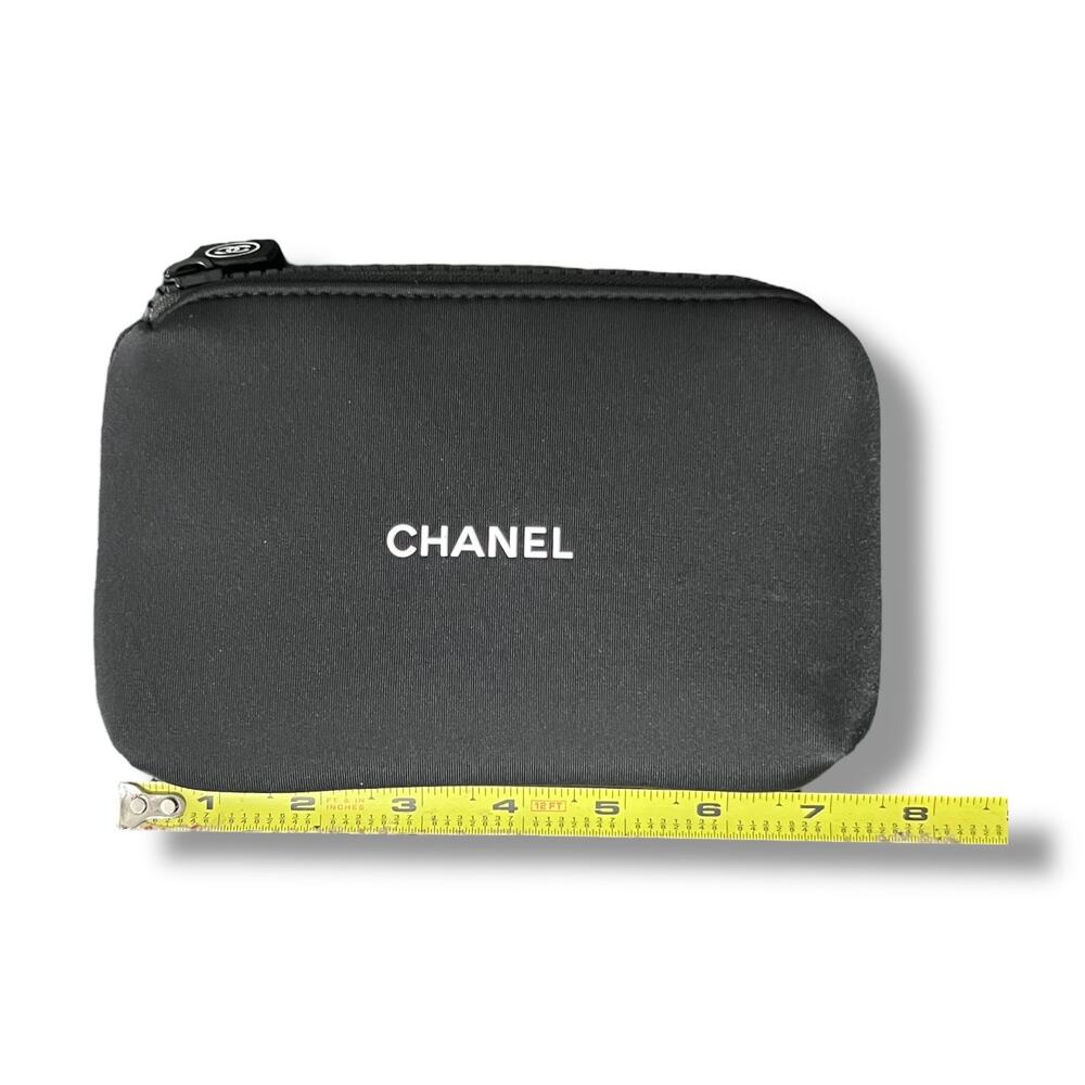 Chanel Beaute Black Neoprene Cosmetic Makeup Bag Pouch - Picture 5 of 8